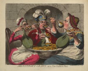 怪异的Craws，在一个新的煤炭盛宴，酒吧。 1787年（手工雕刻）